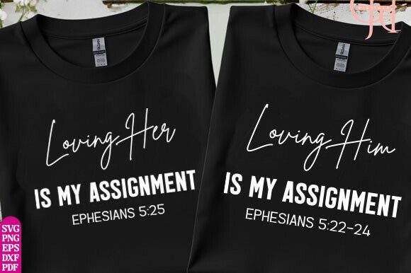 Christian Couples SVG File Loving Her for T-Shirt Designs