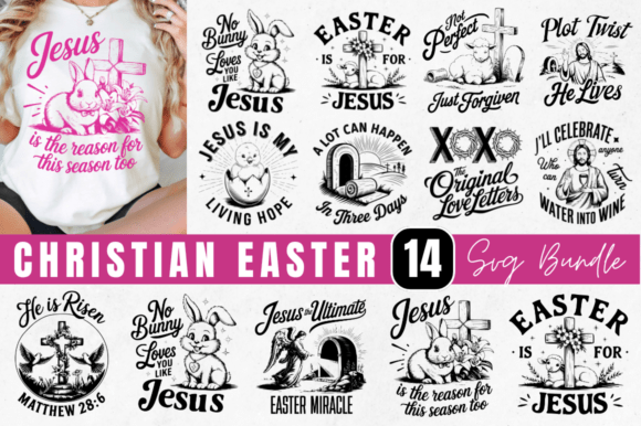 Christian Easter SVG PNG Bundle for T-Shirt Designs