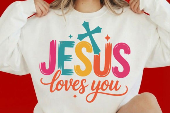 Christian PNG, Jesus Loves You: Perfect for T-Shirt Designs and Graphics