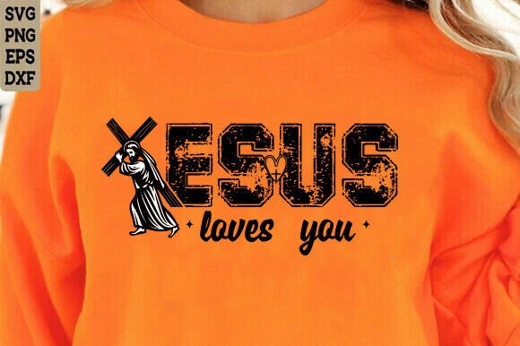 Christian PNG, Jesus Loves You SVG: Perfect for T-Shirt Designs and Graphics