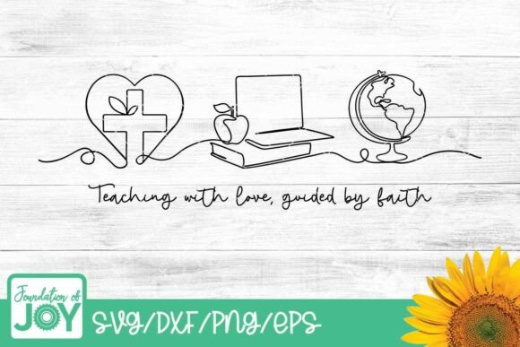 Christian Teacher Svg, Continuous Line for T-Shirt Designs and Graphics