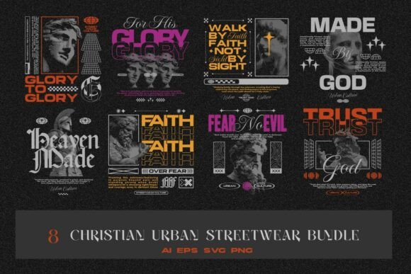 CHRISTIAN URBAN STREETWEAR BUNDLE for T-Shirt Designs