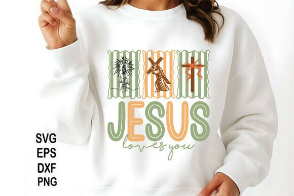 Jesus Loves You PNG: A Vibrant T-Shirt Design Asset