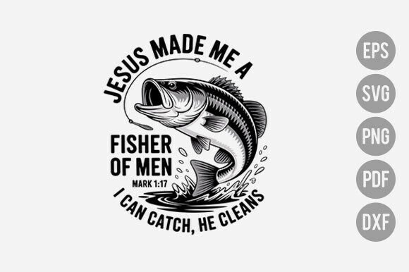Jesus Made Me a Fisherman PNG: A Unique T-Shirt Design Graphic
